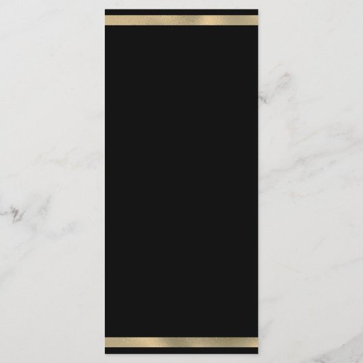 Black gold luxury glitter drips Wedding Menu プログラム (裏面)