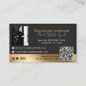  Black Gold Luxury Home Real Estate Agent Photo 名刺 (裏面)