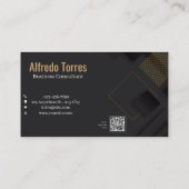 Black Gold Luxury Real Estate Agent Photo Business 名刺 (裏面)