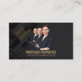 Black Gold Luxury Real Estate Agent Photo Business 名刺 (正面)