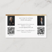 Black Gold Luxury Real Estate Agent Photo Luxe 名刺 (裏面)