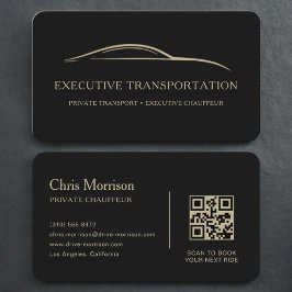 Black Gold Luxury Transport QR Code 名刺