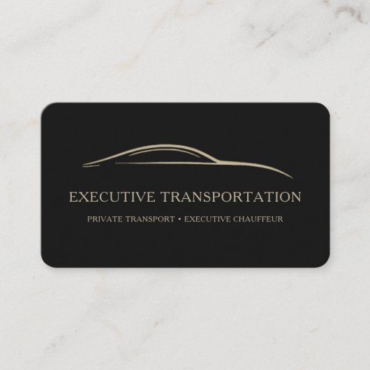 Black Gold Luxury Transport QR Code 名刺 (正面)