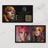 black gold makeup 3 photo Social Media Logo qr 名刺 (正面/裏面)