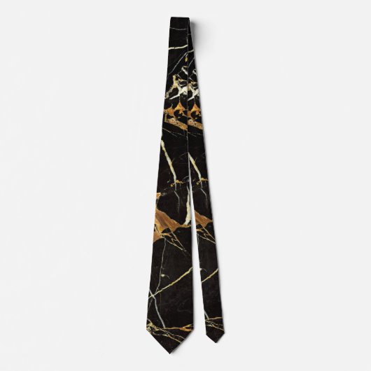 Black Gold Marble - ADD Text if desired ネクタイ (正面)