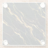 Black Gold Marble Elegant Drink Table Decor ガラスコースター (裏面)