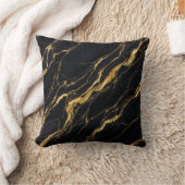 Black Gold Marble Luxury Elegant Modern Style クッション (ブランケット)