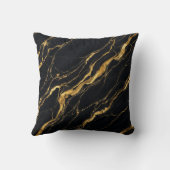 Black Gold Marble Luxury Elegant Modern Style クッション (裏面)