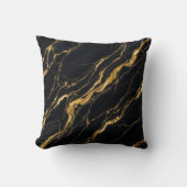 Black Gold Marble Luxury Elegant Modern Style クッション (正面)