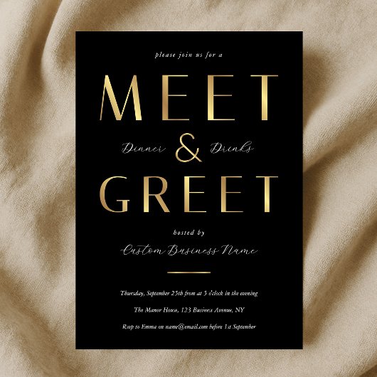 Black & Gold Meet and Greet Networking Business 招待状
