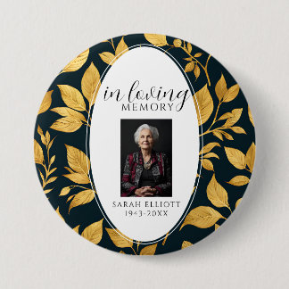 Black & Gold memory of loved one  缶バッジ