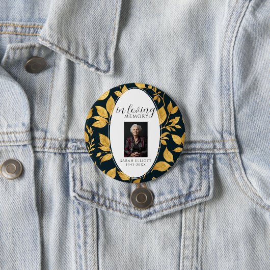 Black & Gold memory of loved one  缶バッジ (インサイチュ)