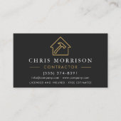 Black Gold Metal Building Construction QR Code 名刺 (正面)