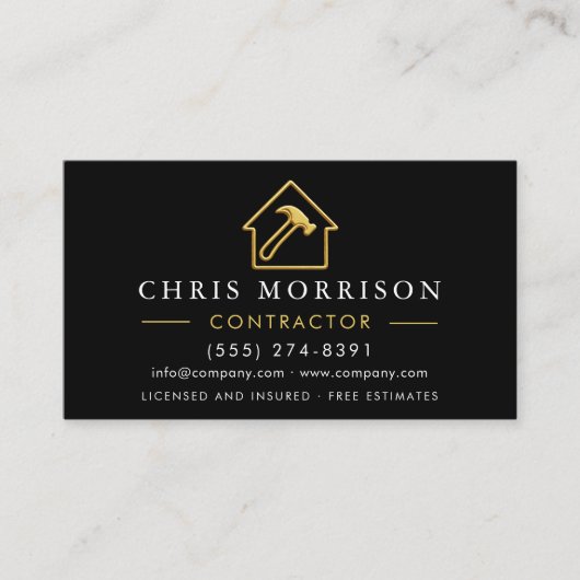 Black Gold Metallic Building Construction  名刺 (正面)