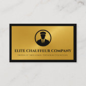 Black Gold Metallic Chauffeur Driver 名刺 (正面)