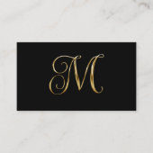 Black Gold Metallic Curly Signature M Monogram 名刺 (正面)