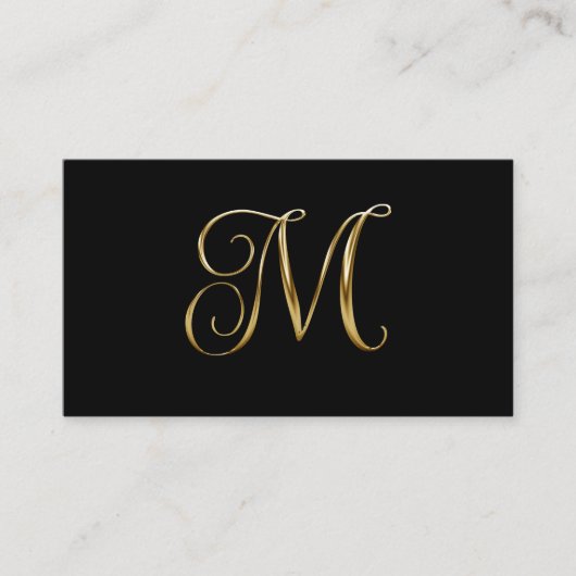 Black Gold Metallic Curly Signature M Monogram 名刺 (正面)