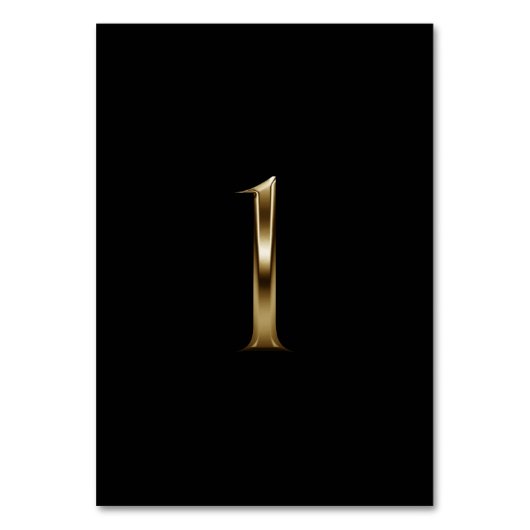 Black Gold Metallic Look Number 1 テーブルナンバー (正面)