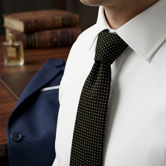 Black & Gold Micro Polka Dot ネクタイ