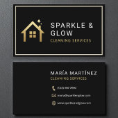 Black Gold Minimal Maid and Cleaning 名刺