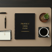 Black & Gold Minimalist Focus Journal ノートブック