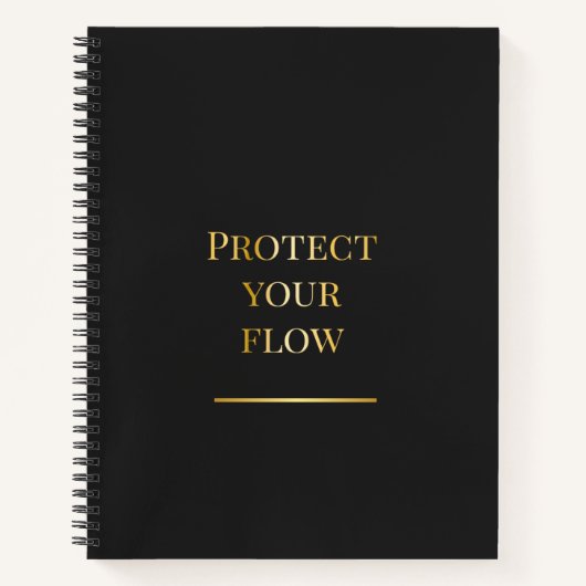 Black & Gold Minimalist Focus Journal ノートブック (正面)