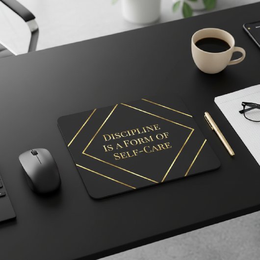 Black & Gold Minimalist Office  マウスパッド