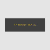 Black & Gold Minimalist Plain Elegant Own Name 名札 (正面)