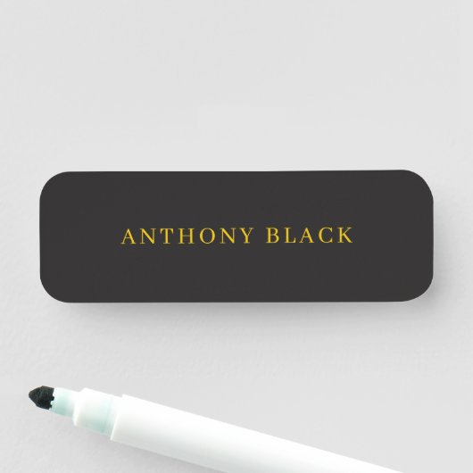 Black & Gold Minimalist Plain Elegant Own Name 名札 (インサイチュ)