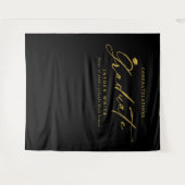 Black Gold Modern Calligraphy Graduation Party タペストリー (正面(横))