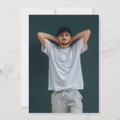 Black Gold Modern Calligraphy Photo Graduation 招待状 (裏面)