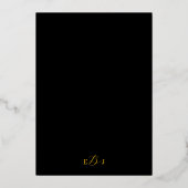 Black & Gold Modern Floral Wedding Foil Invitation 箔招待状 (裏面)