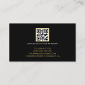Black Gold Modern Heavy Vehicle Operator QR Code 名刺 (裏面)