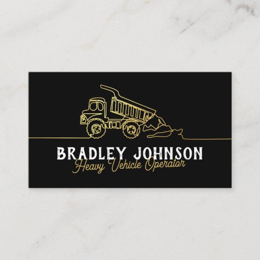 Black Gold Modern Heavy Vehicle Operator QR Code 名刺 (正面)