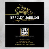Black Gold Modern Heavy Vehicle Operator QR Code 名刺