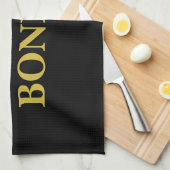 Black Gold Modern Minimalist Elegant Your Name キッチンタオル (四つ折り)