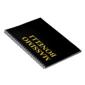 Black Gold Modern Minimalist Elegant Your Name ノートブック (右側)