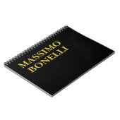 Black Gold Modern Minimalist Elegant Your Name ノートブック (左側)