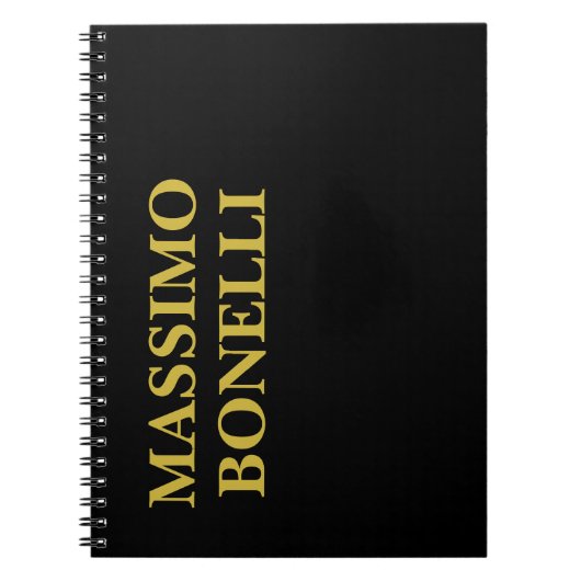 Black Gold Modern Minimalist Elegant Your Name ノートブック (正面)