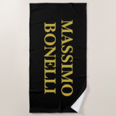 Black Gold Modern Minimalist Elegant Your Name ビーチタオル (正面)