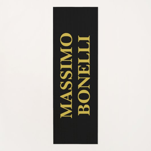 Black Gold Modern Minimalist Elegant Your Name ヨガマット (正面)