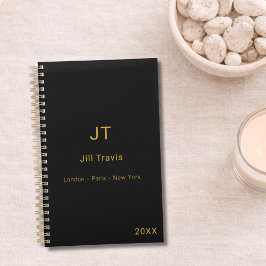 Black gold modern minimalst luxury 2026 プランナー手帳