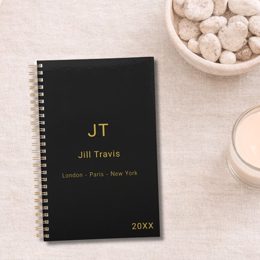 Black gold modern minimalst luxury 2026 プランナー手帳