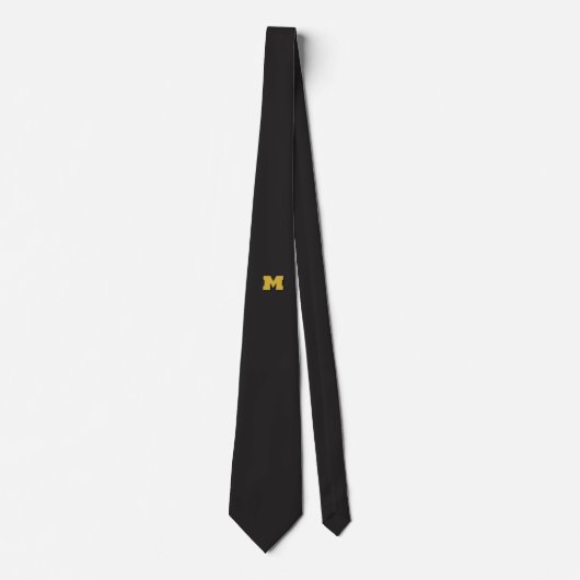 Black Gold Monogram Initial Minimal Plain Modern ネクタイ (正面)
