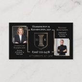 Black Gold Monogram Luxury Attorneys At Law Photo 名刺 (正面)