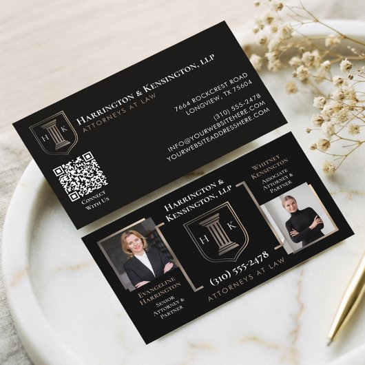 Black Gold Monogram Luxury Attorneys At Law Photo 名刺