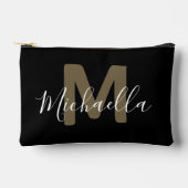 Black & Gold Monogram Name Small Accessory Pouch アクセサリーポーチ (正面)