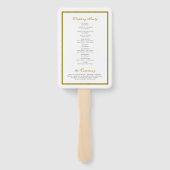 Black & Gold Monogram Wedding Ceremony Program ハンドファン (裏面)