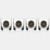 Black & Gold Monogram Whiskey Glass | Poker ウイスキーグラス (正面)