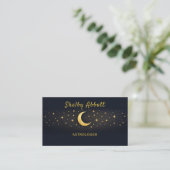 Black & Gold Moon and Stars Business Card 名刺 (スタンド正面)